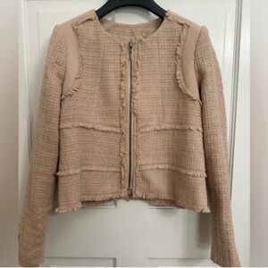 Rebecca Taylor Tweed Zip Up Blazer